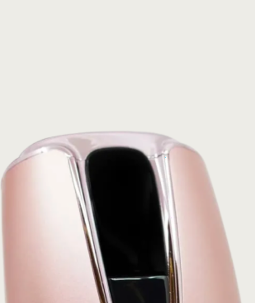 The upper body of the Aivee Glass rose-gold device