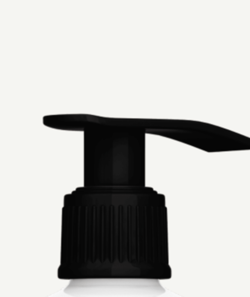 The upper body and pump of the Brightening Vitamin C Serum bottle