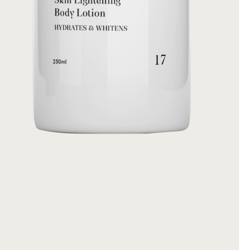 The base of the Lightening Body Lotion bottle above its 17 batch mark