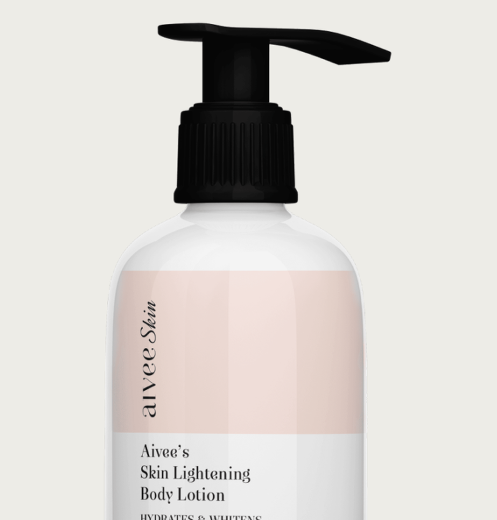 The upper body and peach band of the Lightening Body Lotion bottle